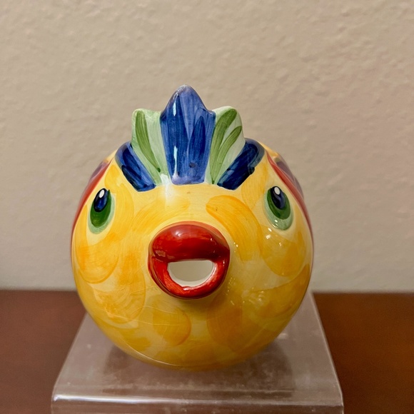 Under The Sea Fish Colorful Pitcher Hand Painted Tops Gallery 6" x 6' - Picture 2 of 6